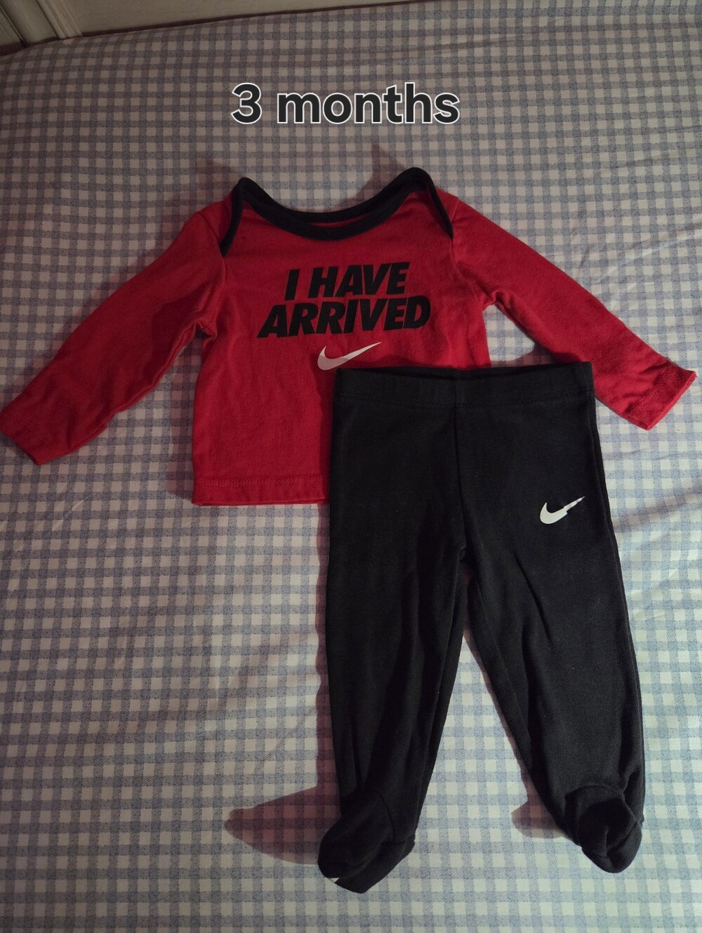 Nike Red and Black Baby Two-Piece Set
